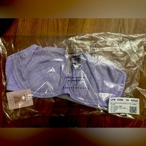 NWT SIGNATURE SCRIPT UNLINED LACE BRA 38DDD LAVENDER